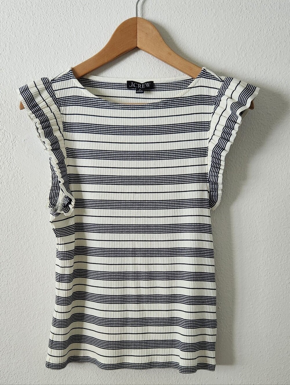 J. Crew Striped Ruffle Tank Top - Picture 10 of 10
